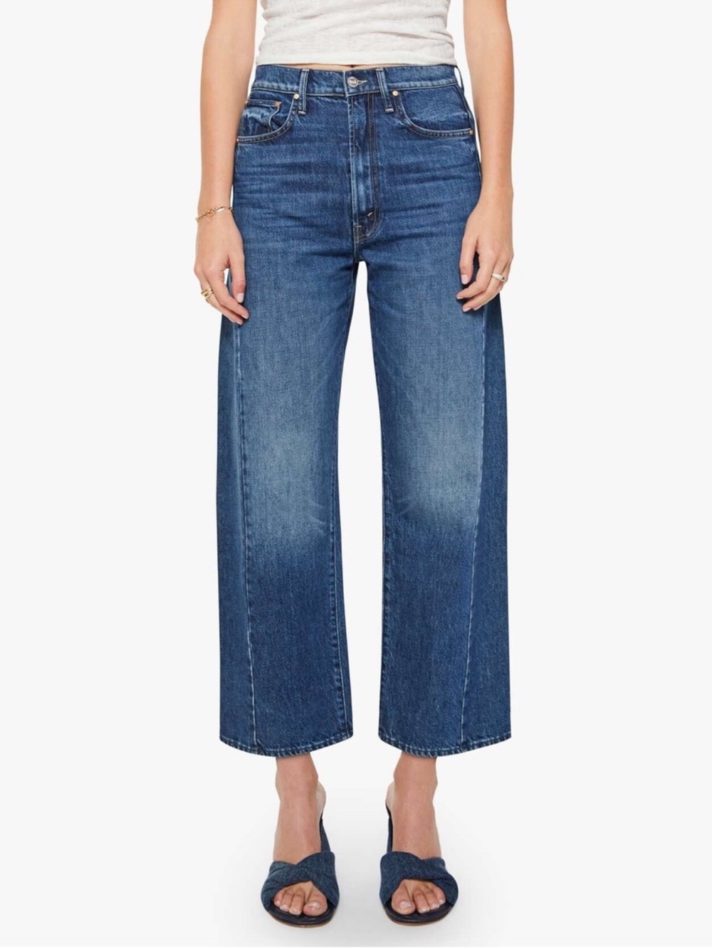 MOTHER | The Half Pipe Flood High
Waist Ankle Wide Leg Jeans | Size 29